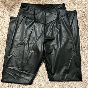 Faux leather leggings, size small, VGUC